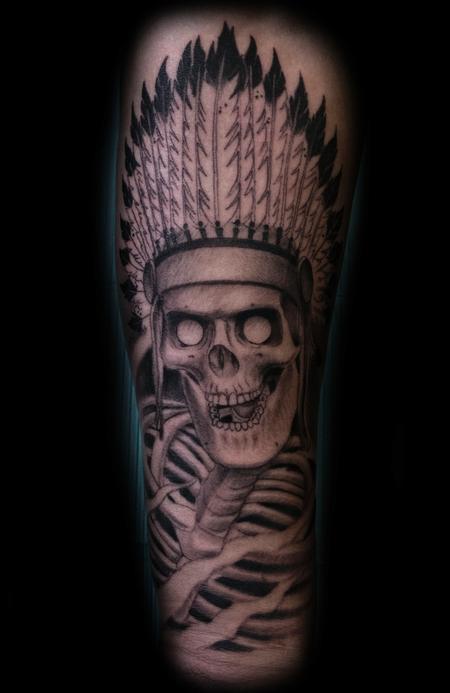 Tattoos - Indian Skull - 86568